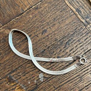 Sterling Silver Herringbone Chain bracelet- Silver delicate